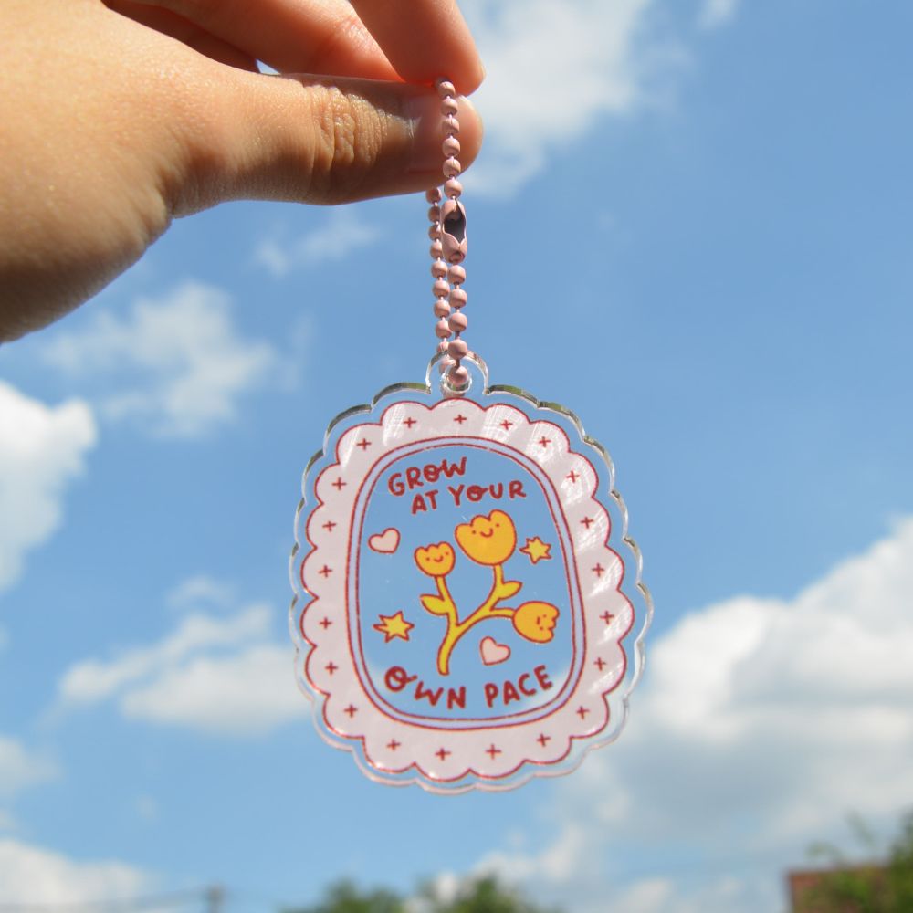 grow at your own pace keychain
