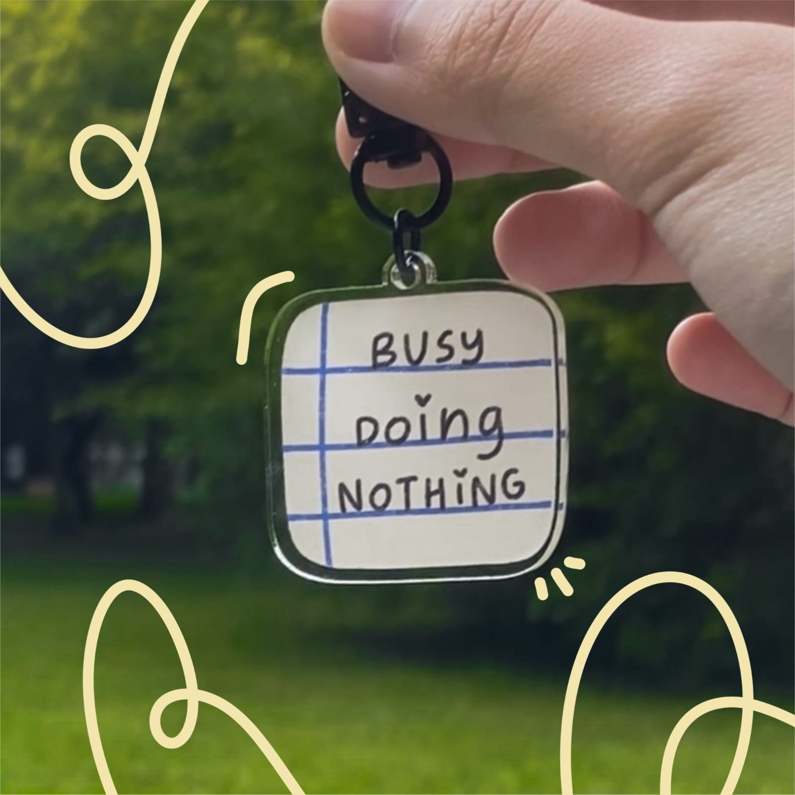 busy doing nothing keychain