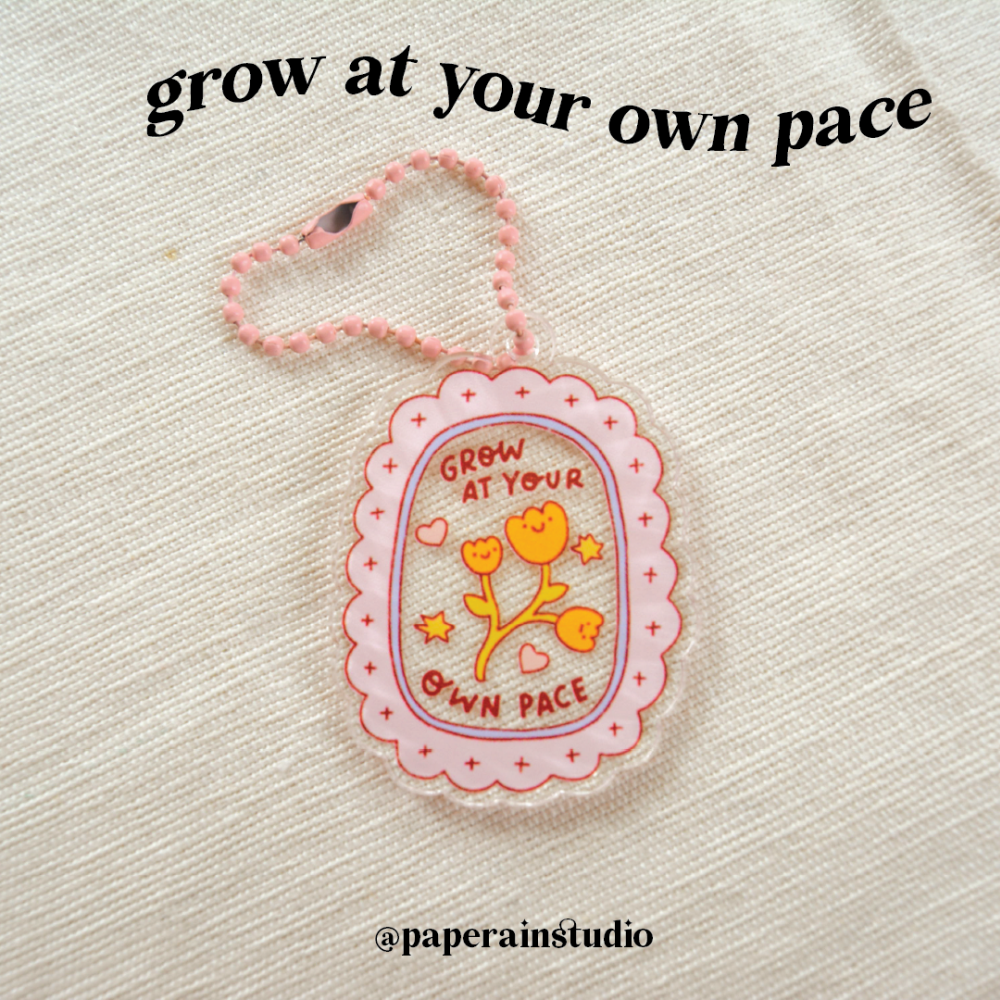 grow at your own pace keychain 2