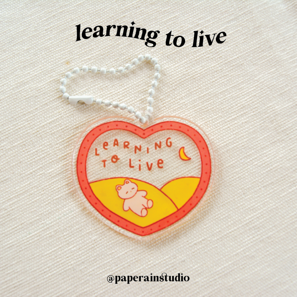 learning to live keychain
