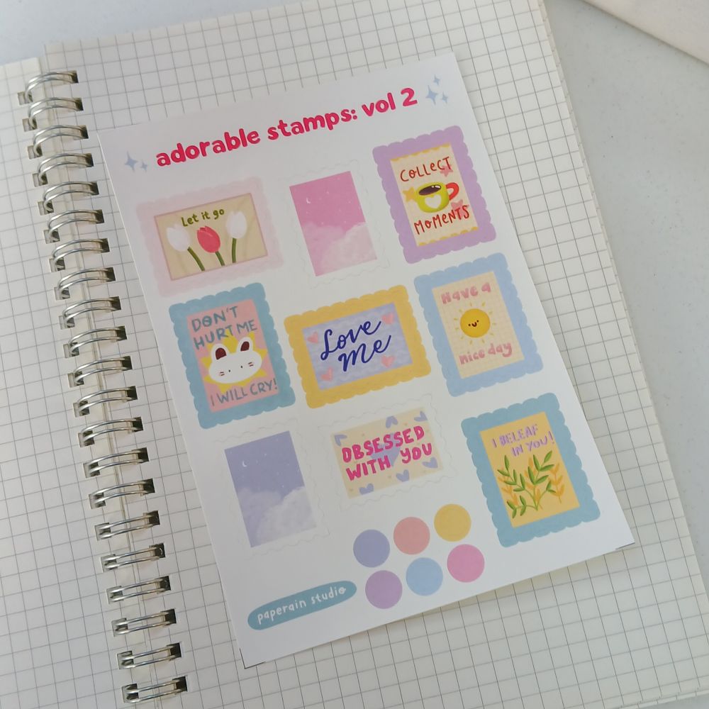 adorable stamps vol 2 sticker sheet