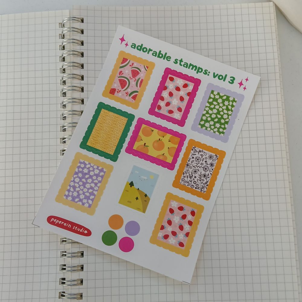 adorable stamps vol 3 sticker sheet