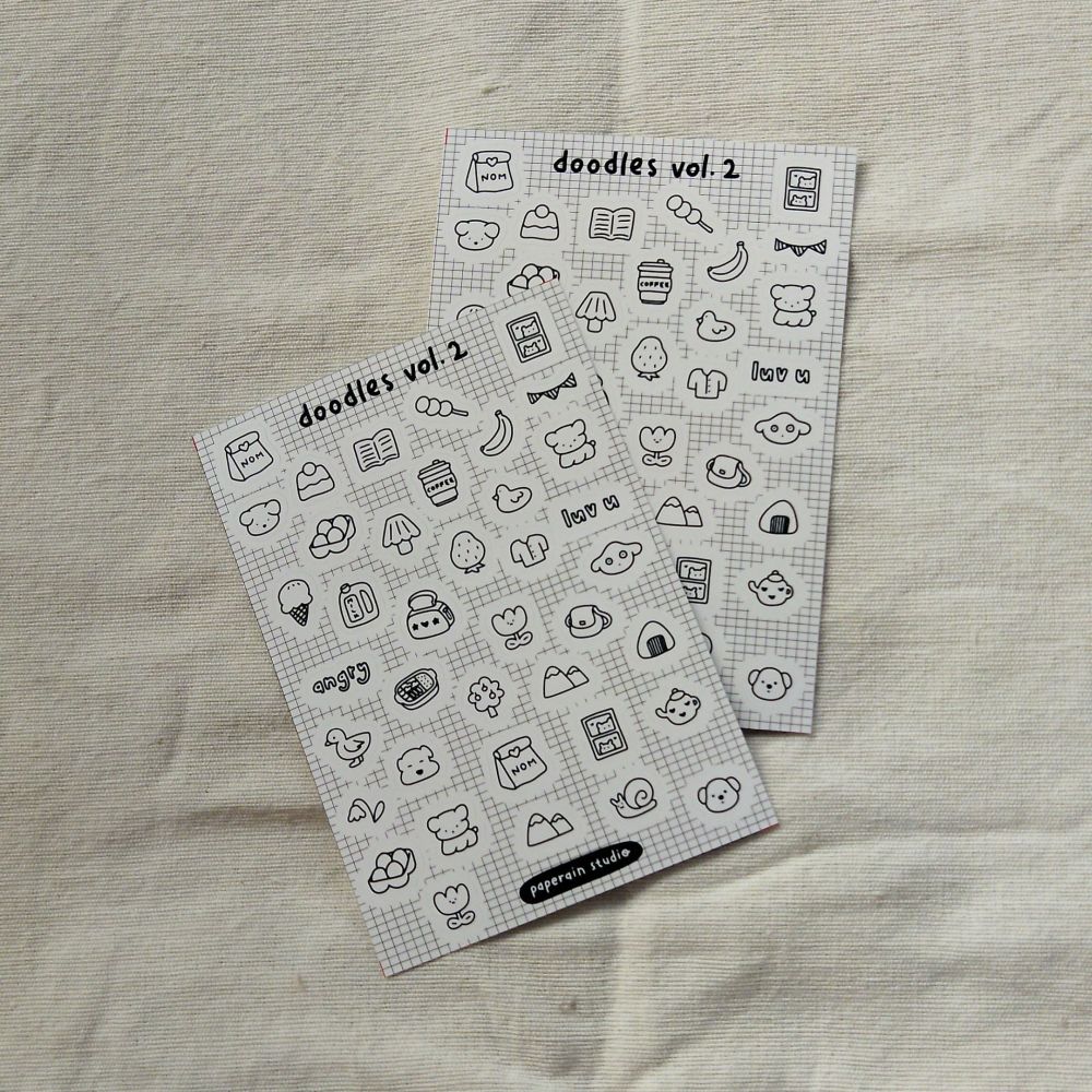 doodles vol 2 sticker sheet