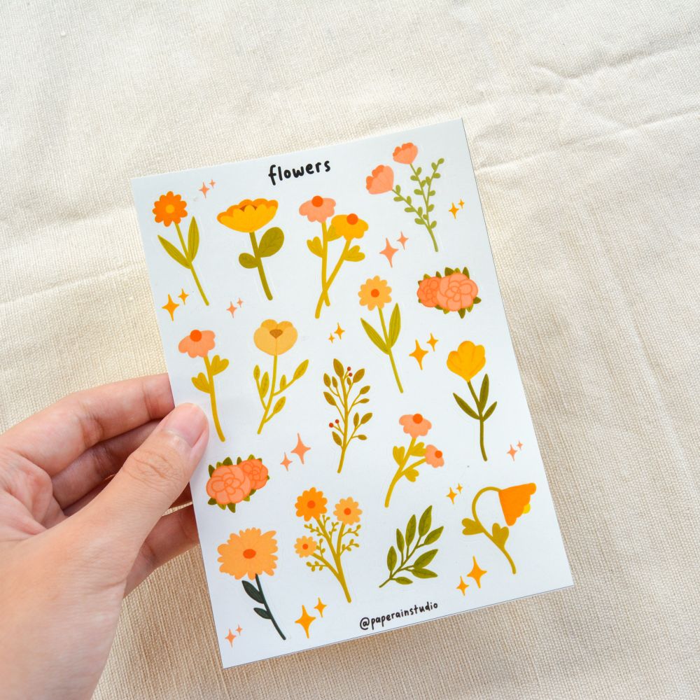 flowers sticker sheet