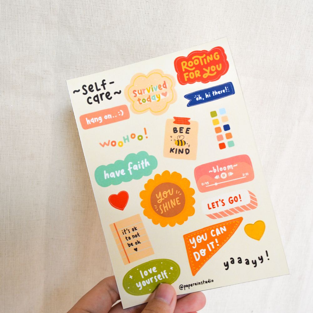self-care sticker sheet