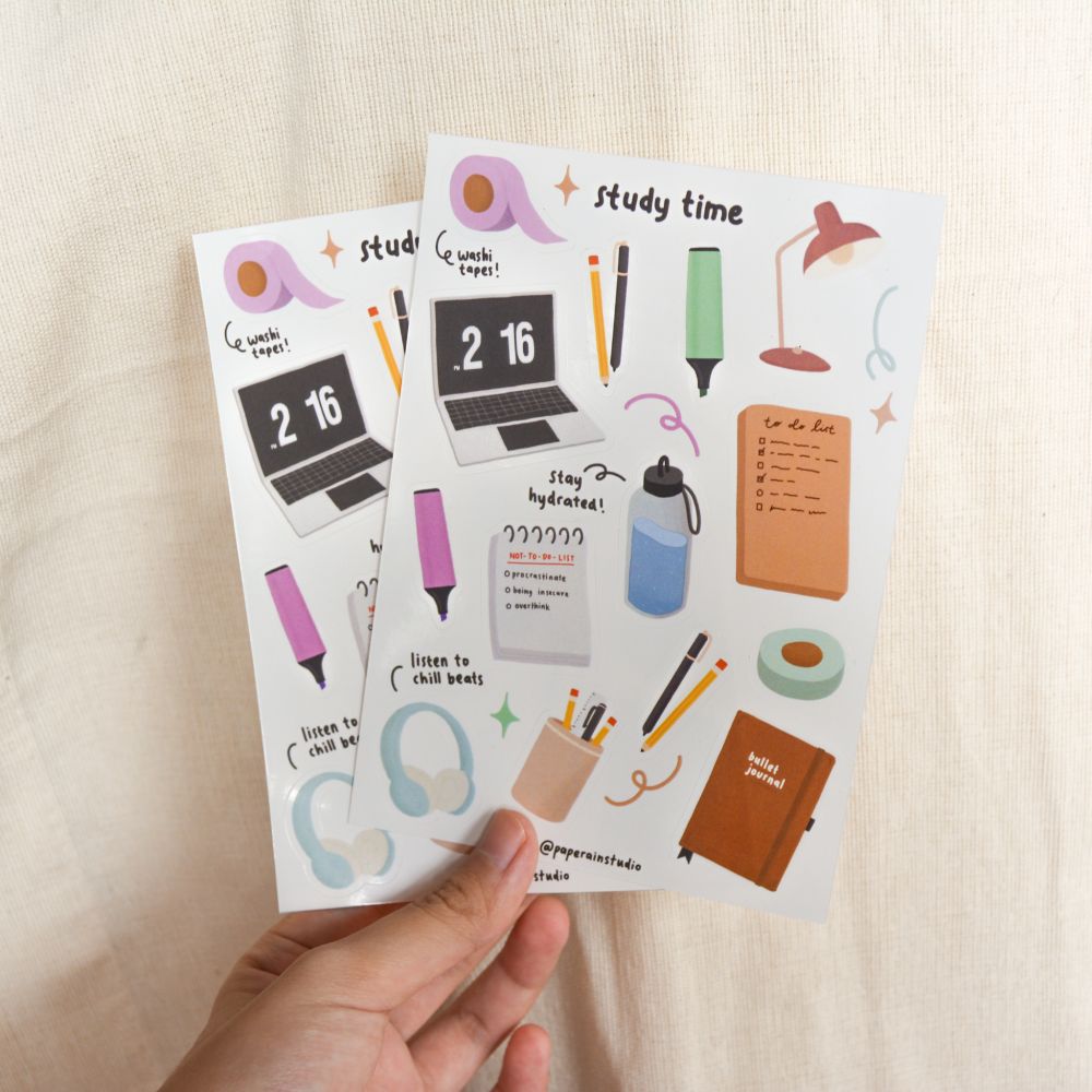 studytime sticker sheet